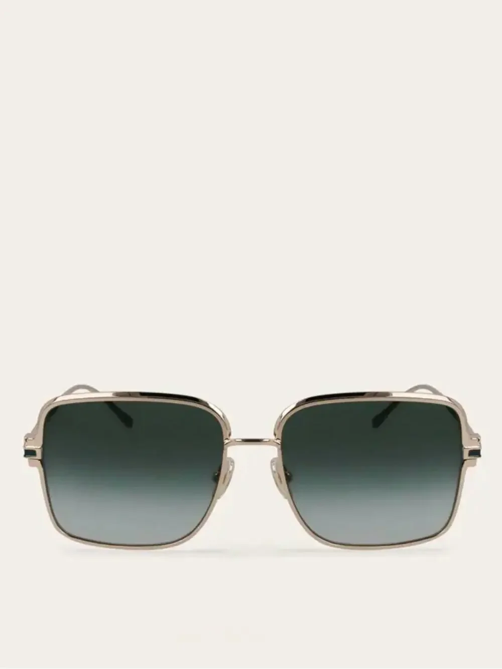 New Salvatore Ferragamo SF317S 750 Gold Frame Sunglasses with Dark Green Lenses